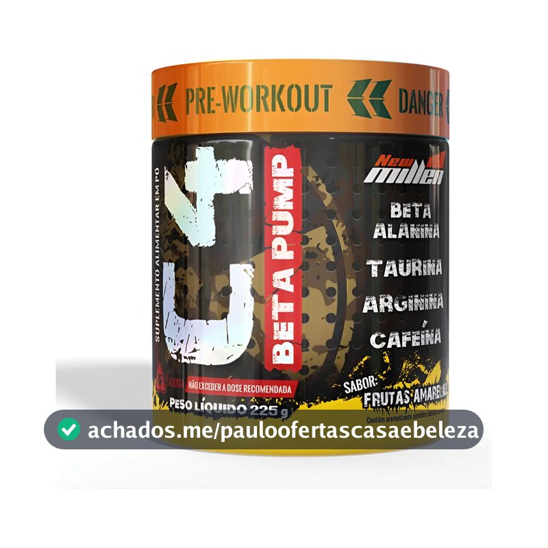 Pré Treino C4 Beta Pump Pote 225g Frutas Amarelas New Millen