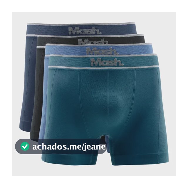 Kit 4 Cuecas Boxer Masculina Poliamida Toque Gelado Box Mash