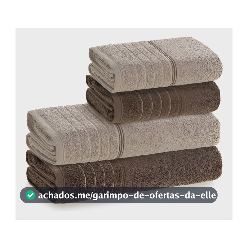 Jogo de Toalhas 4 Peças Fio Cardado 100 Algodão Softmax Bressan Karsten