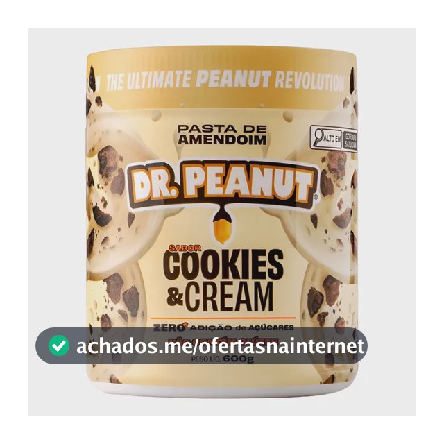 Pasta De Amendoim Dr. Peanut 600g Novos Sabores Gourmet Cookies And Cream