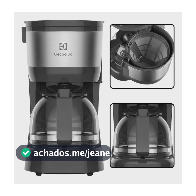 Cafeteira Elétrica Electrolux Ecm10 Inox Jarra Vidro Filtro Preto 127v