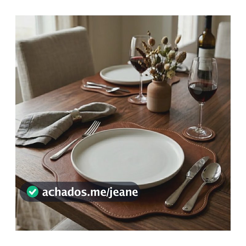 Kit 4 Jogo Americano Sousplat Mesa Posta Jantar Restaurante Caramelo/preto Lisa