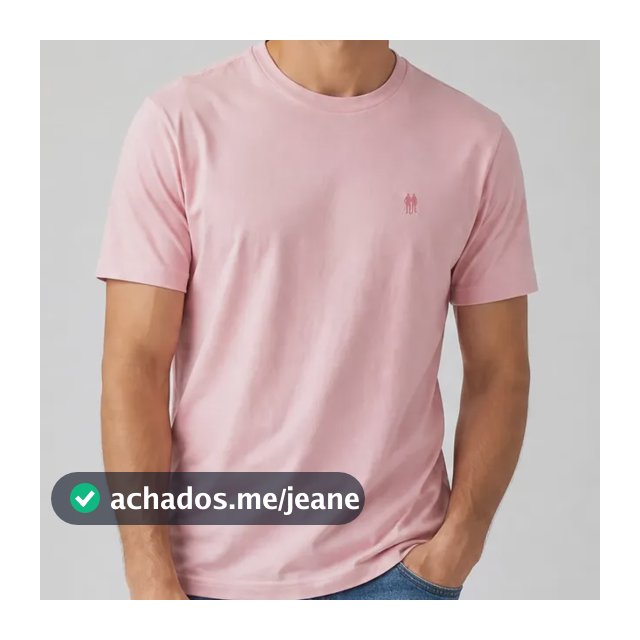 Camiseta Masculina Básica Lisa Casual Polo Wear Rosa