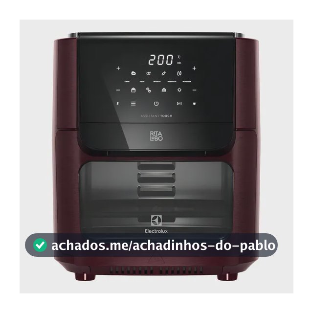 Fritadeira Elétrica Sem Óleo Air Fryer Oven Electrolux por Rita Lobo 12L Digital Vermelha Escura Experience 1700W (EAF86)