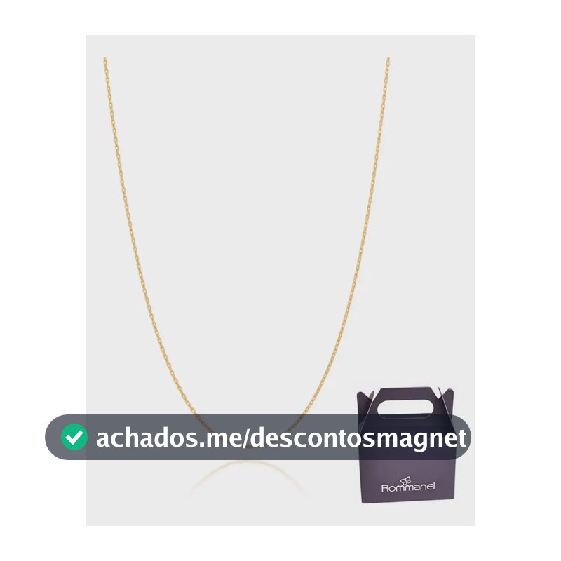 CORDÃO ROMMANEL FIO CADEADO 50CM BANHADO A OURO 18K 531639