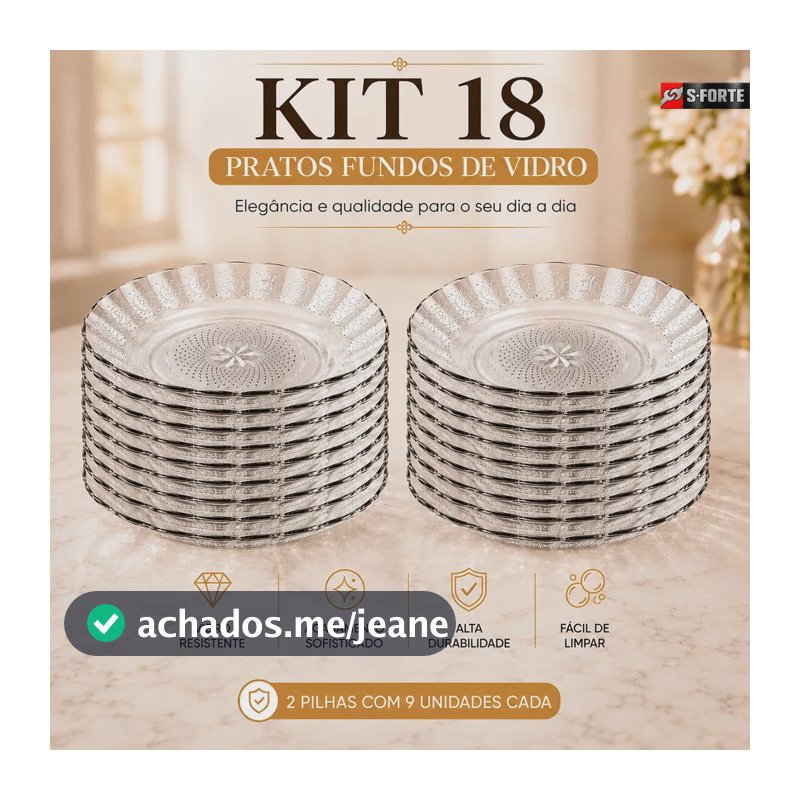 Kit 18 Prato Fundo De Vidro Transparente Estrela Para Restaurantes Servir Sopas Caldos Risotos E Massas