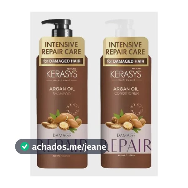 Kit Kerasys Argan Oil Shampoo 400ml + Condicionador 400ml