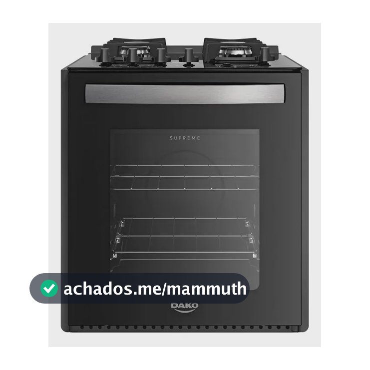 Fogão 4 Bocas de Embutir Dako Supreme Preto com Mesa de Vidro e Mega Chama Bivolt