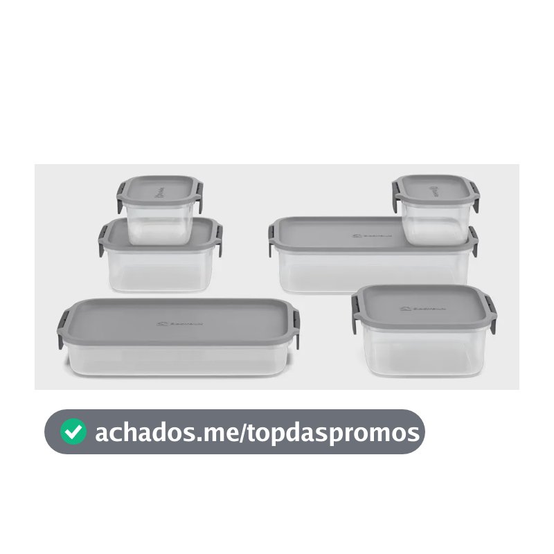 Electrolux Kit 6 Potes Herméticos De Plástico Cinza, 12,4l, Safelock, Empilhável e Modular