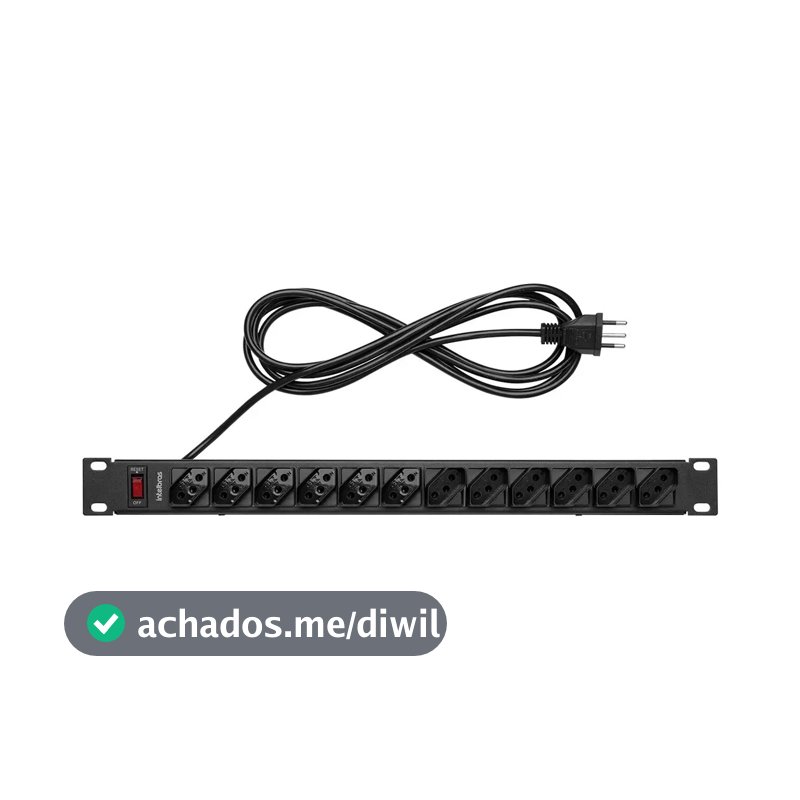 Protetor Eletrônico Com 12 Tomadas Para Rack Epr 212+ Preto Intelbras 110v/220v