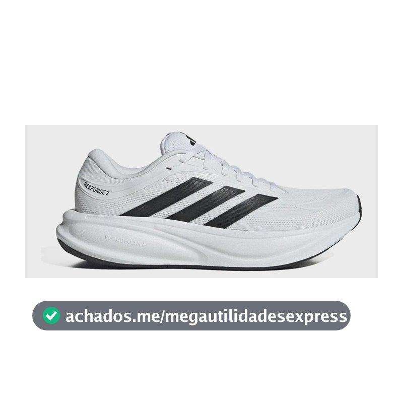 Tênis adidas Response 2 Masculino Confortável Leve Versátil Branco/preto Liso 40 Br