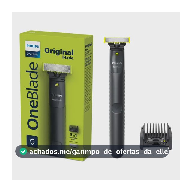 Barbeador e Aparador Elétrico Philips OneBlade com Pente 5 em 1, Sem Fio e À Prova D'Água - QP1425/10