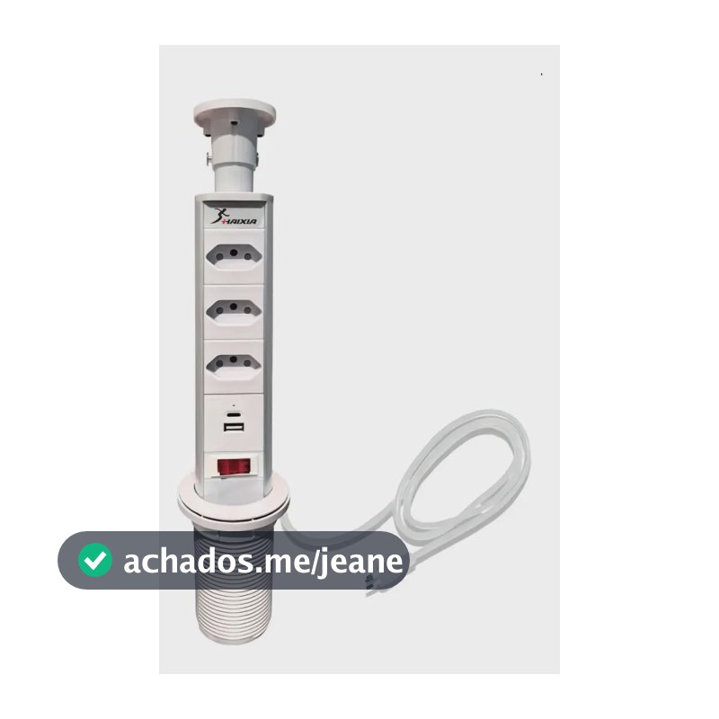 Torre de Tomada Embutir B-Max Retrátil 3 Tomadas 20A USB Tipo-C Bivolt