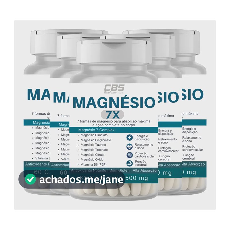 Leve 5 Pague 3 Magnésio 7x Suplemento Sono Profundo 60 Caps Sem Sabor | Envio Em 24h