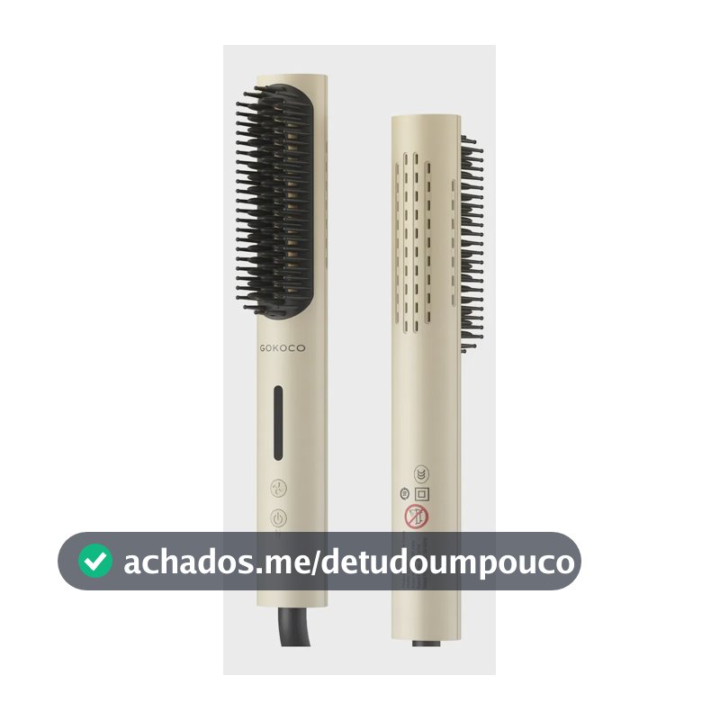 Escova Modeladora De Cabelo Gd049 Gokoco Com Ar Frio Bege 127/220v