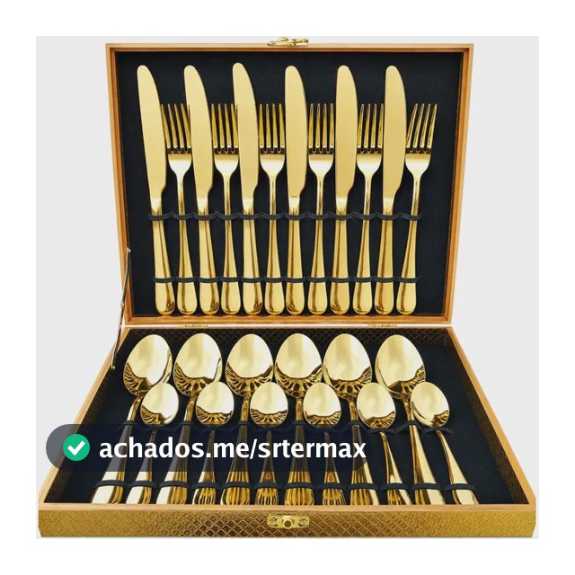Kit 24 Talheres Luxo Premium Faqueiro Dourado Com Maleta Dourado