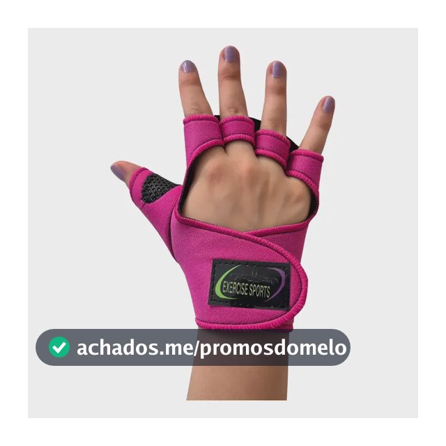 Luva Academia Feminina Rosa C/ Polegar Musculação, Fitness.