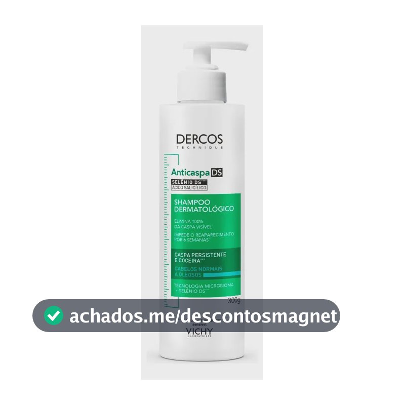 Shampoo Anticaspa Cabelos Normais a Oleosos, Dercos DS Vichy, 300g