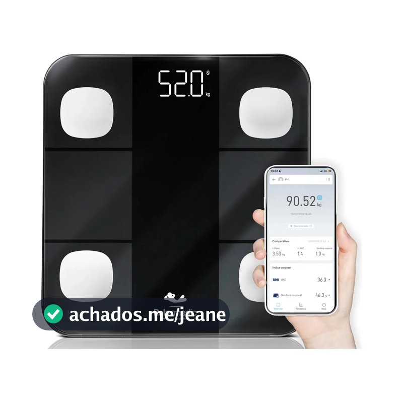Balança Digital Corporal Bioimpedância Aplicativo Bluetooth Relaxmedic