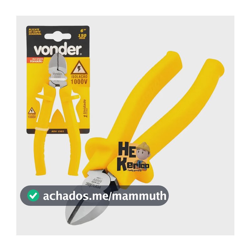 Alicate Corte Diagonal Eletricista Alta Tensao Cabo Profissi Amarelo