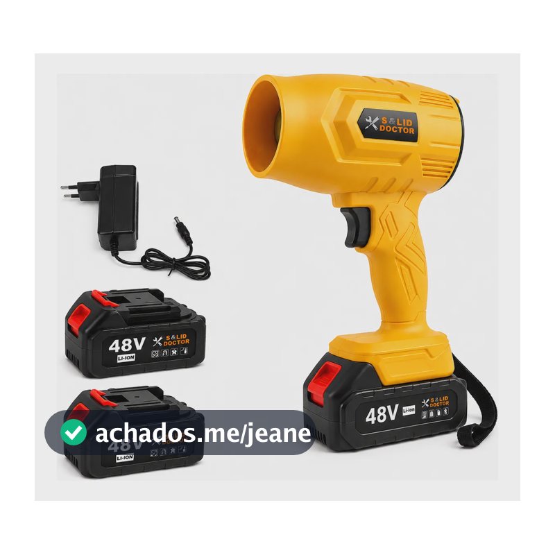Soprador De Folhas 48v Sem Fio 1050w 10000rpm 2 Baterias