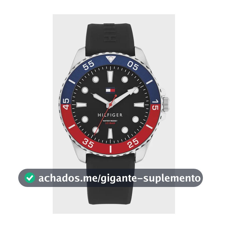 Relógio Tommy Hilfiger Masculino Borracha Preto 1792201 Preto