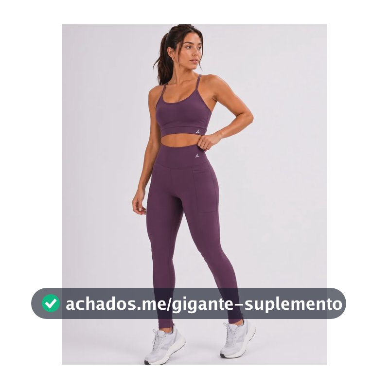 Kit Conjunto Fitness Feminino Roupa Academia Legging + Top Roxo Liso G