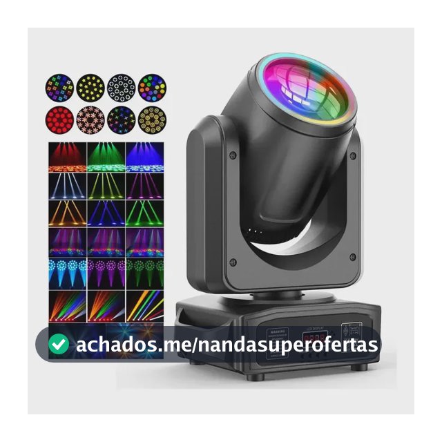 Moving Head Beam Profissional RGBW 300W DMX 18 Facetas Para Festa