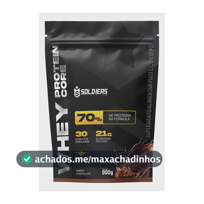 Whey Core 70% Proteína Concentrada Chocolate 900g - 30 Doses