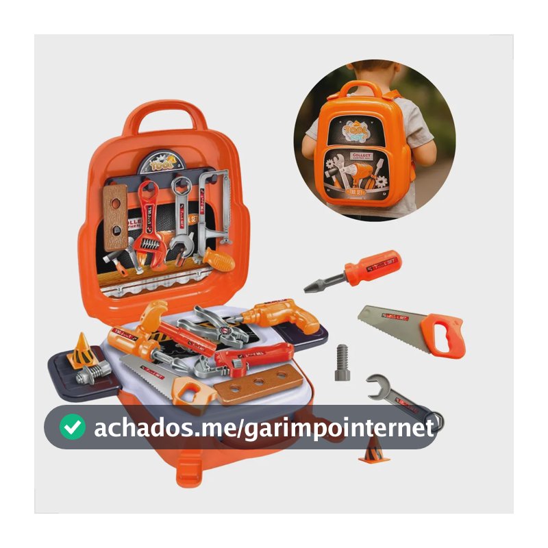 Maleta De Ferramentas Infantil 22 Peças Brinquedo Menino