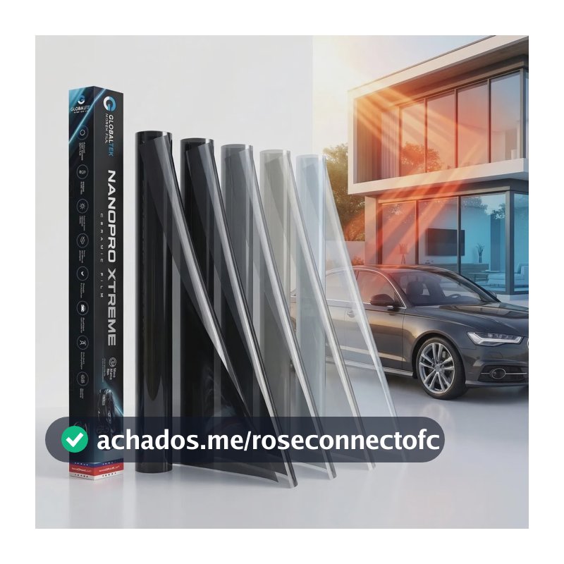 Película Térmica Nano Cerâmica Globaltek 2m X 90cm G70 Fumê - Quase Incolor Cinza