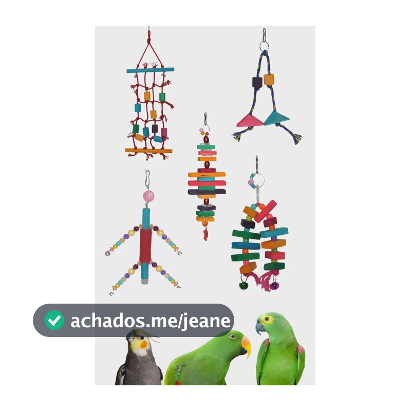 Brinquedos Calopsita-ring Neck-papagaio Kit C/ 5 Un Coloridos