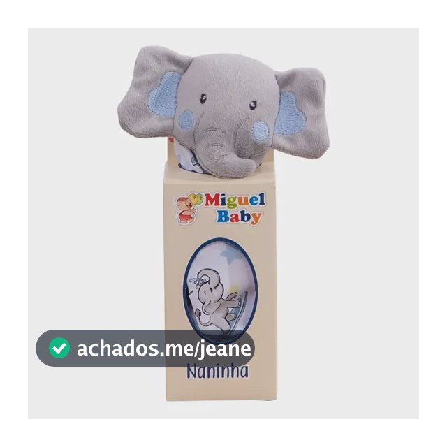 Naninha Para Bebê Com Porta Chupeta Bichinho Elefante Rosa