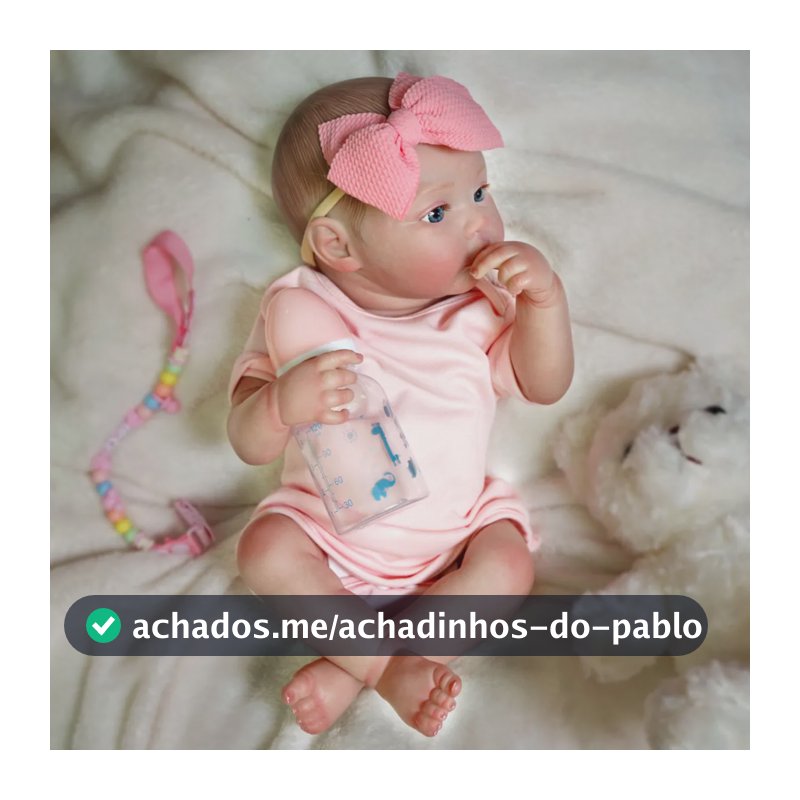 Boneca Bebê Reborn Pintada Realista 48cm Menina Original Silicone Em stock