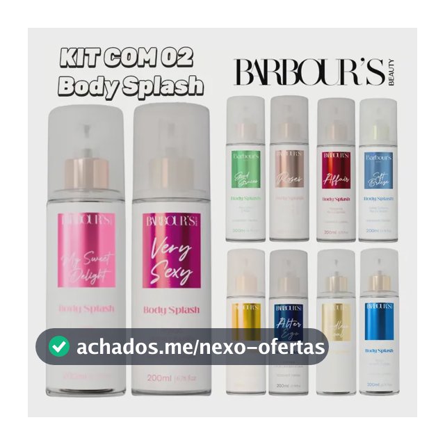 Kit C/ 2 Body Splash Feminino Barbours Beauty 200ml Cada