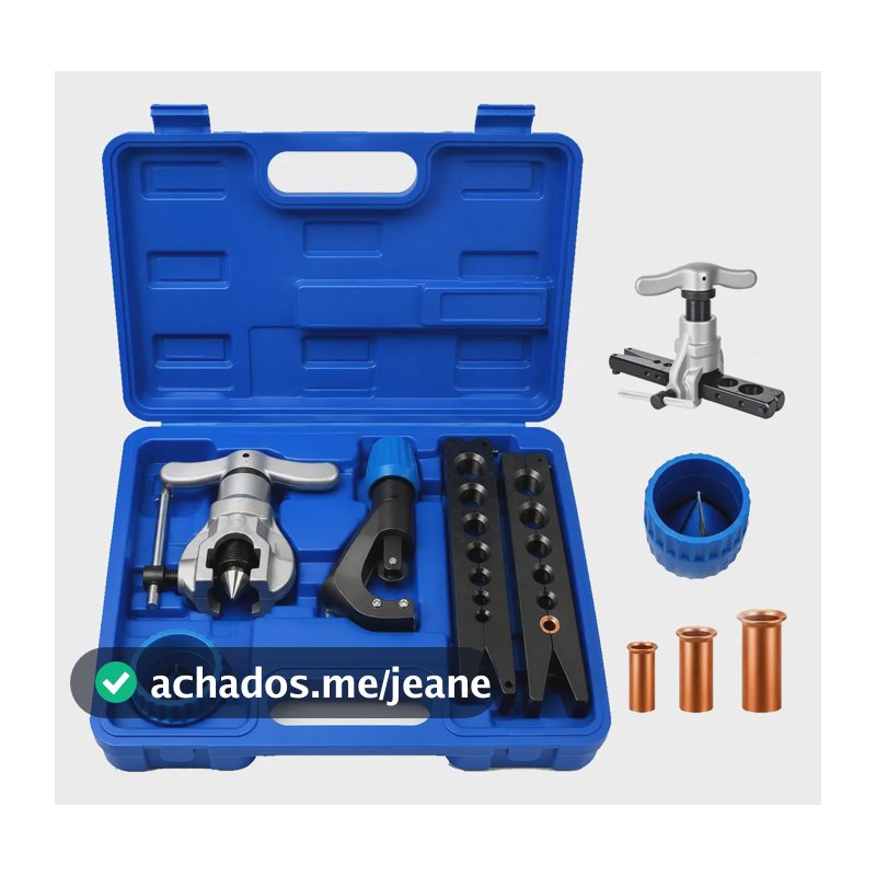 Kit Flangeador Excêntrico Catraca 1/4 A 3/4 Cortador Maleta Azul