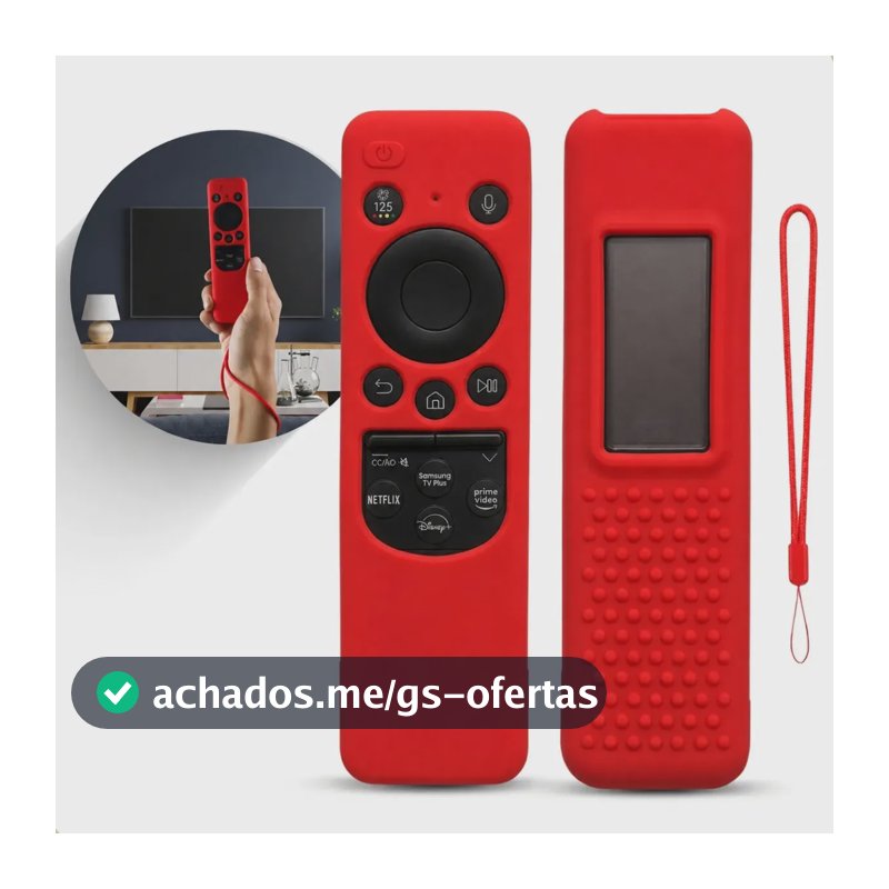 Capa Controle Remoto Para Tv Samsung Silicone Bn59-01432a Cor Smart Capinha Protetora 2023 Solar Case 4k Qled Cell Cristal Led Serie Impermeável Remote Uhd Solarcell Vermelho Mirise