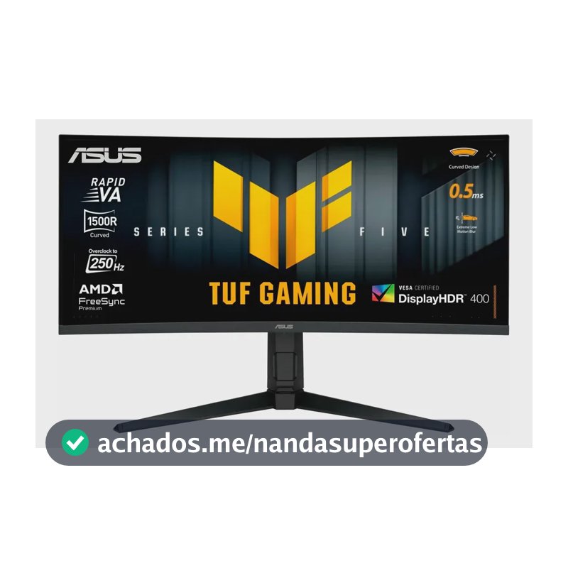 Monitor de jogador Asus Tuf VG34WQML5A 34 Wqhd 250 Hz 0,5 m preto curvo