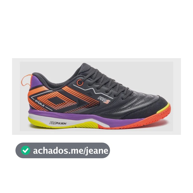 Chuteira Futsal Pro 5 Stable Umbro Preto/laranja Flúor/electric Purple 41 Br