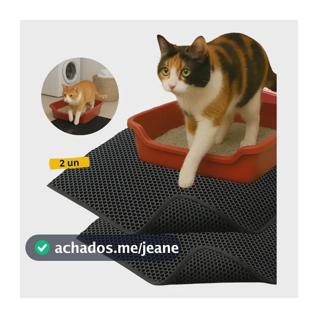 Kit 2 Tapetes Coletor De Areia Para Gatos Lavável Dobrável