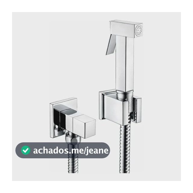 Ducha Higiênica Quadrada Metal Completa  1/4 Volta Cromada
