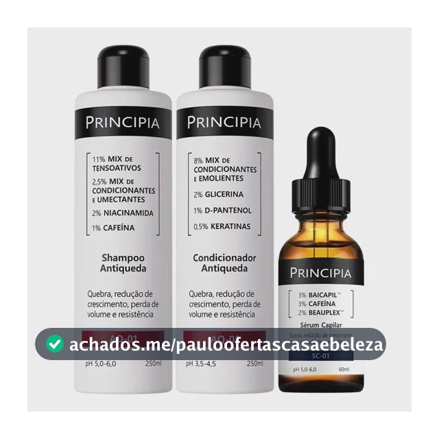 Principia Kit Antiqueda Trio Shampoo + Condicionar + Sc-01