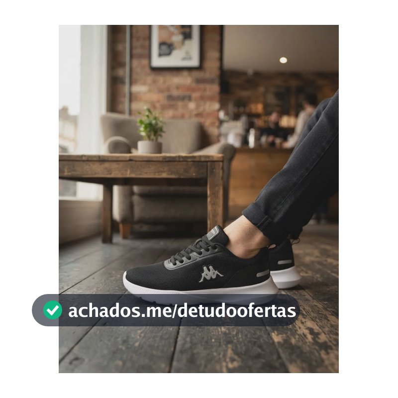 Tenis Kappa Treviso Original Unissex Confortável Academia Preto-prata 40 Br