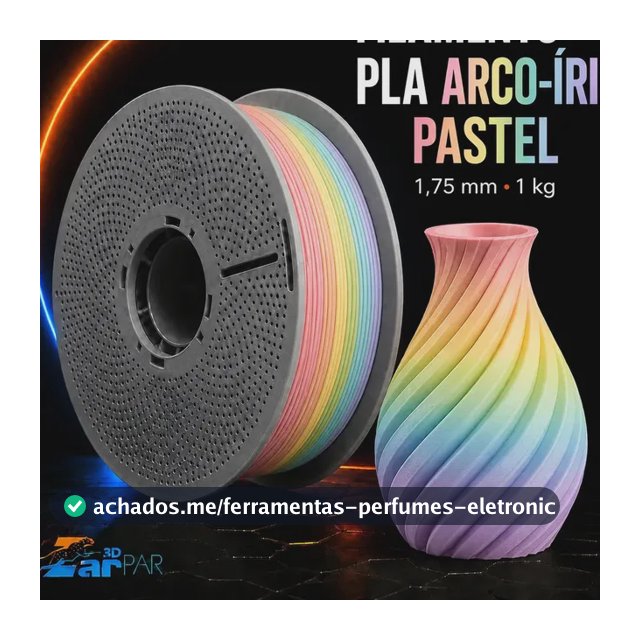 Filamento Pla Impressora 3d Com 1.75mm Sem Entupimento Flexivel 1kg Impressão Premium Arco Íris Pastel Rainbow