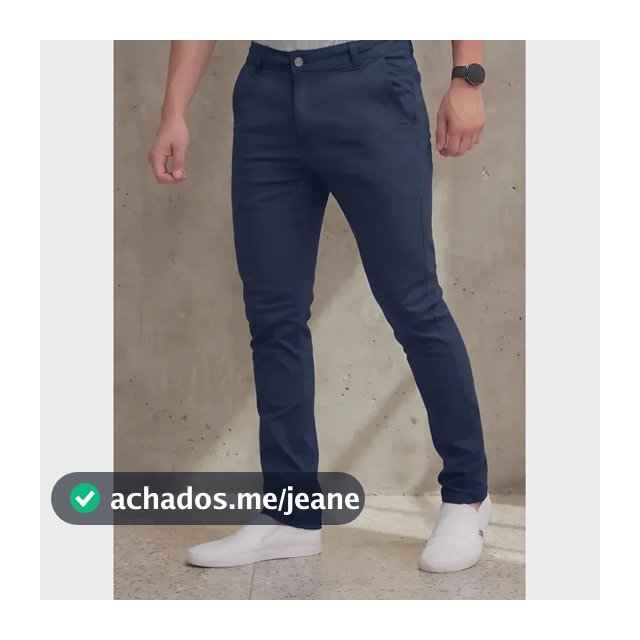 Calça Masculina Sarja Esporte Fino Bolso Faca Lycra Stillger Azul-marinho Liso 46