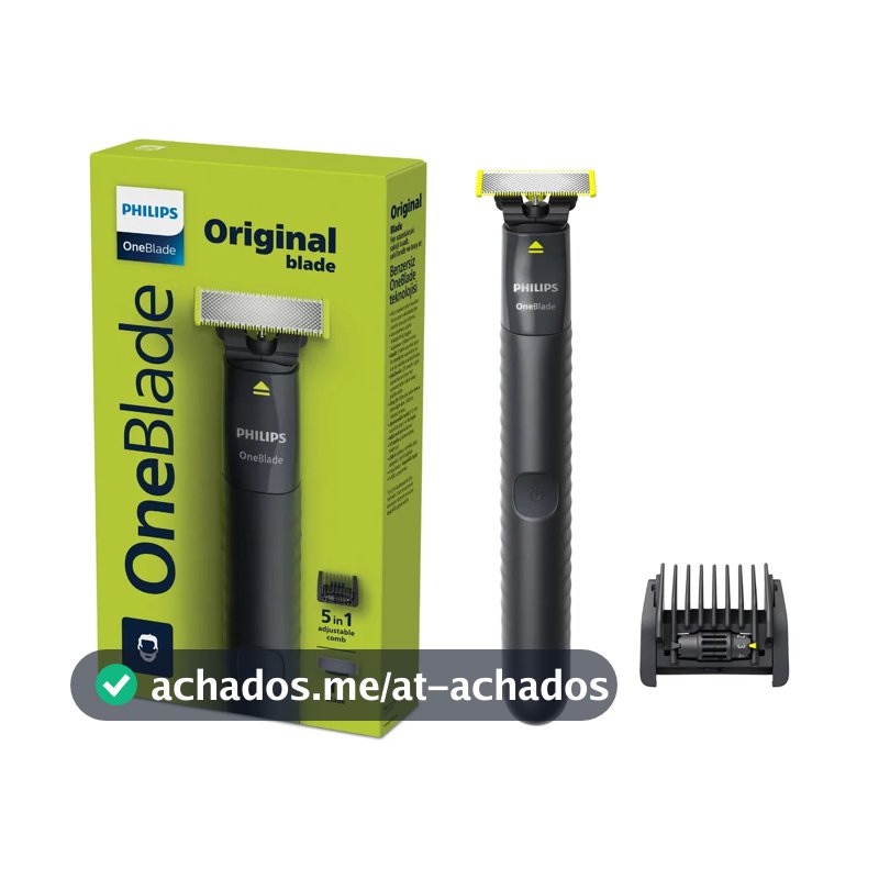 Barbeador e Aparador Elétrico Philips OneBlade com Pente 5 em 1, Sem Fio e À Prova D'Água - QP1425/10