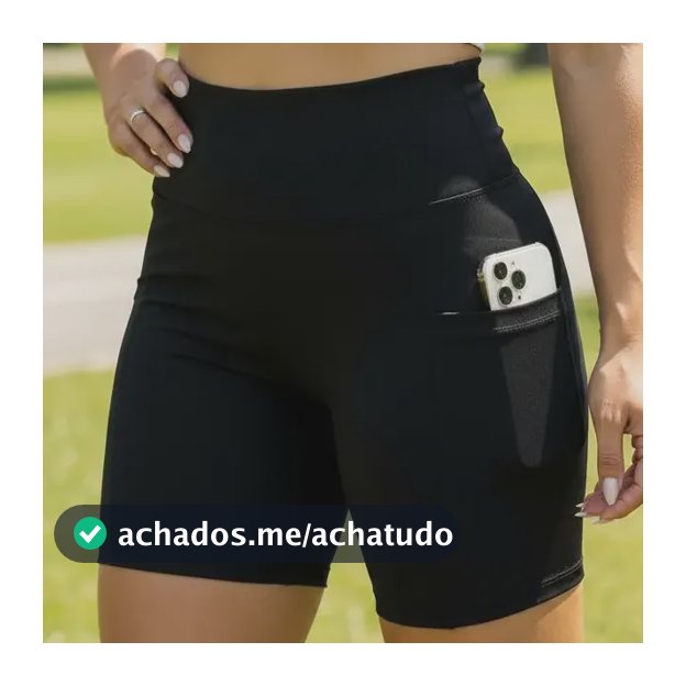 Shorts Feminino Academia Modeladora Com Bolso Proteção Uv50