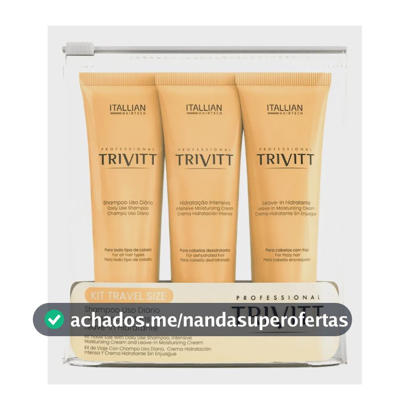 Kit Home Care Trivitt Para Viagem Shampoo Hidratação Leavein