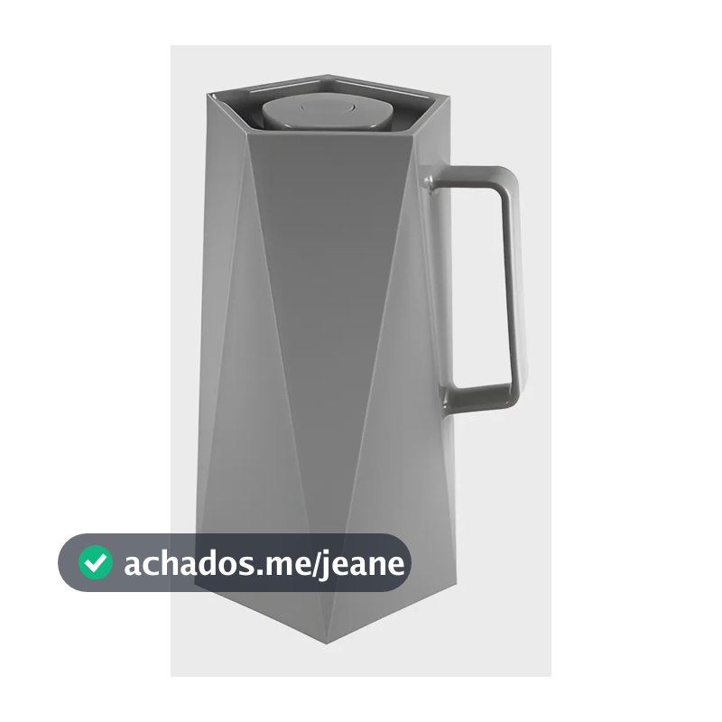 Garrafa Térmica Vidro Elegante Manhattan Café Chá 1 Litros Cor Cinza