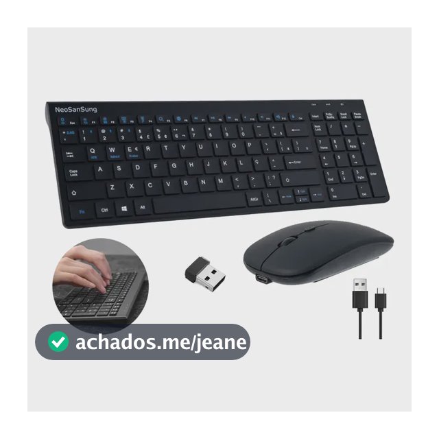 Kit Teclado E Mouse Sem Fio Bluetooth Abnt2 Recarregáveis